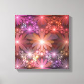 Bed van bloemen kleurrijke, dunne Abstracte fracta Canvas Afdruk (Voorkant)