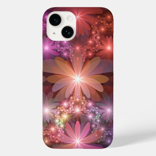 Bed van bloemen kleurrijke, dunne Abstracte fracta Case-Mate iPhone Case (Achterkant)