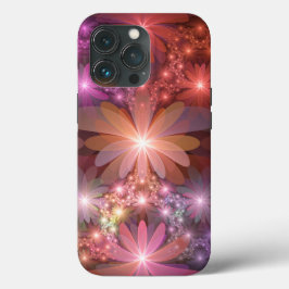Bed van bloemen kleurrijke, dunne Abstracte fracta Case-Mate iPhone Case
