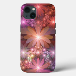 Bed van bloemen kleurrijke, dunne Abstracte fracta Case-Mate iPhone Case