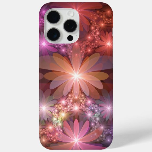 Bed van bloemen kleurrijke, dunne Abstracte fracta Case-Mate iPhone Case (Achterkant)