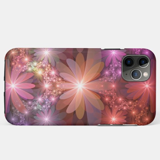 Bed van bloemen kleurrijke, dunne Abstracte fracta Case-Mate iPhone Case (Achterkant (horizontaal))