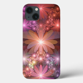 Bed van bloemen kleurrijke, dunne Abstracte fracta Case-Mate iPhone Case