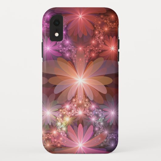 Bed van bloemen kleurrijke, dunne Abstracte fracta Case-Mate iPhone Case (Achterkant)