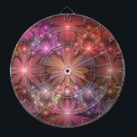 Bed van bloemen kleurrijke, dunne Abstracte fracta Dartbord<br><div class="desc">Een bed van glanzende fantasierijmen, een unieke lichtgevende bloemkunst. Ontwerp voor uw dartboard en meer.</div>