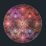 Bed van bloemen kleurrijke, dunne Abstracte fracta Dartbord<br><div class="desc">Een bed van glanzende fantasierijmen,  een unieke lichtgevende bloemkunst. Ontwerp voor uw dartboard en meer.</div>