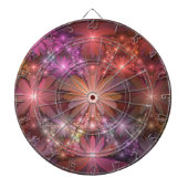 Bed van bloemen kleurrijke, dunne Abstracte fracta Dartbord (Voorkant)