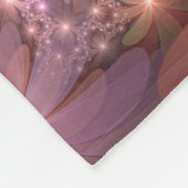 Bed van bloemen kleurrijke, dunne Abstracte fracta Fleece Deken (Hoek)