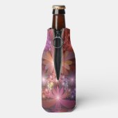 Bed van bloemen kleurrijke, dunne Abstracte fracta Flesjeskoeler (Fles Achterkant)