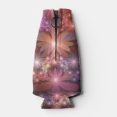 Bed van bloemen kleurrijke, dunne Abstracte fracta Flesjeskoeler (Achterkant)