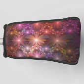 Bed van bloemen kleurrijke, dunne Abstracte fracta Golfheadcover (Voorkant)