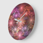 Bed van bloemen kleurrijke, dunne Abstracte fracta Grote Klok (Hoek)