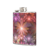 Bed van bloemen kleurrijke, dunne Abstracte fracta Heupfles (Links)