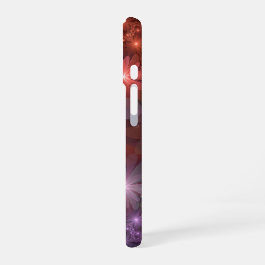 Bed van bloemen kleurrijke, dunne Abstracte fracta iPhone 16 Hoesje (Linkerkant)