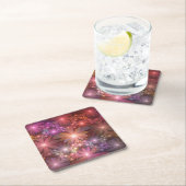 Bed van bloemen kleurrijke, dunne Abstracte fracta Kartonnen Onderzetters (Insitu)