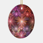 Bed van bloemen kleurrijke, dunne Abstracte fracta Keramisch Ornament (Rechts)