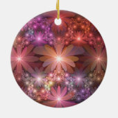 Bed van bloemen kleurrijke, dunne Abstracte fracta Keramisch Ornament (Achterkant)