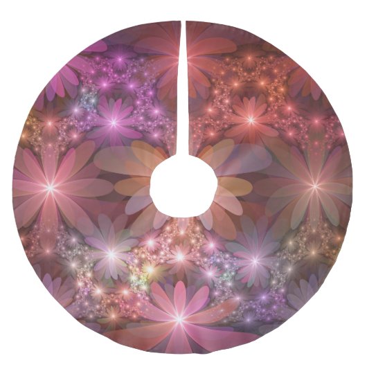 Bed van bloemen kleurrijke, dunne Abstracte fracta Kerstboom Rok (Voorkant)