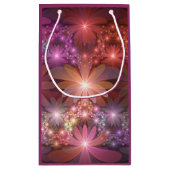 Bed van bloemen kleurrijke, dunne Abstracte fracta Klein Cadeauzakje (Achterkant)