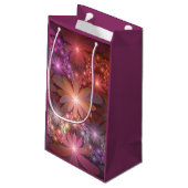 Bed van bloemen kleurrijke, dunne Abstracte fracta Klein Cadeauzakje (Achterkant Gekanteld)