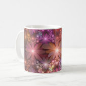 Bed van bloemen kleurrijke, dunne Abstracte fracta Koffiemok (Voorkant links)