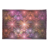 Bed van bloemen kleurrijke, dunne Abstracte fracta Kussensloop (Achterkant)