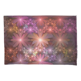 Bed van bloemen kleurrijke, dunne Abstracte fracta Kussensloop