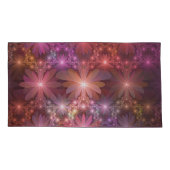 Bed van bloemen kleurrijke, dunne Abstracte fracta Kussensloop (Achterkant)