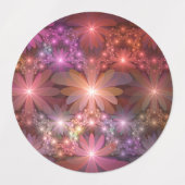 Bed van bloemen kleurrijke, dunne Abstracte fracta Labels (Design 2)