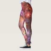 Bed van bloemen kleurrijke, dunne Abstracte fracta Leggings (Links)