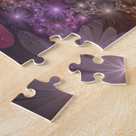 Bed van bloemen kleurrijke, dunne Abstracte fracta Legpuzzel (Zijkant)