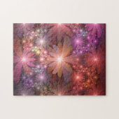 Bed van bloemen kleurrijke, dunne Abstracte fracta Legpuzzel (Horizontaal)