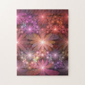 Bed van bloemen kleurrijke, dunne Abstracte fracta Legpuzzel (Verticaal)