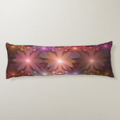 Bed van bloemen kleurrijke, dunne Abstracte fracta Lichaamskussen (Achterkant)