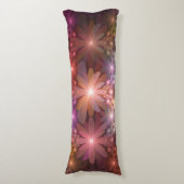 Bed van bloemen kleurrijke, dunne Abstracte fracta Lichaamskussen (Voorkant Verticaal)