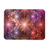 Bed van bloemen kleurrijke, dunne Abstracte fracta Magneet (Horizontaal)