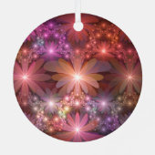 Bed van bloemen kleurrijke, dunne Abstracte fracta Metalen Ornament (Achterkant)