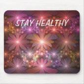 Bed van bloemen kleurrijke, dunne Abstracte fracta Muismat (Voorkant)