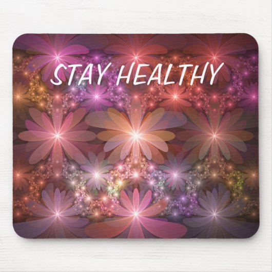 Bed van bloemen kleurrijke, dunne Abstracte fracta Muismat (Voorkant)