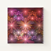 Bed van bloemen kleurrijke, dunne Abstracte fracta Notitieboek (Achterkant)