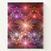 Bed van bloemen kleurrijke, dunne Abstracte fracta Notitieboek (Achterkant)