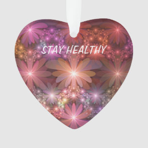 Bed van bloemen kleurrijke, dunne Abstracte fracta Ornament