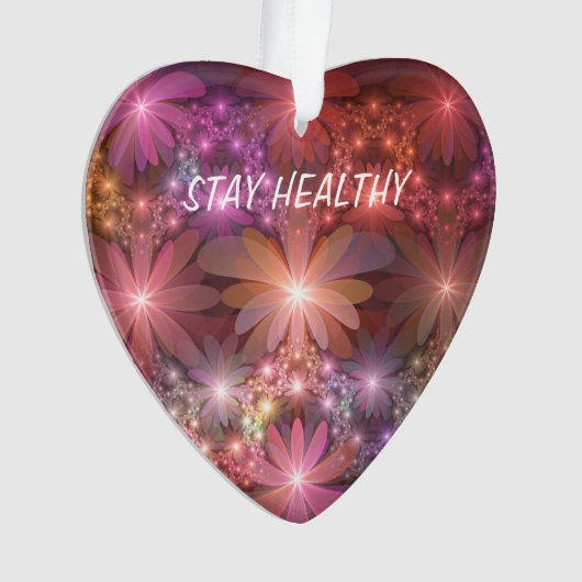 Bed van bloemen kleurrijke, dunne Abstracte fracta Ornament (voorkant)