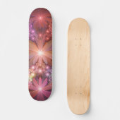 Bed van bloemen kleurrijke, dunne Abstracte fracta Persoonlijk Skateboard (Voorkant)