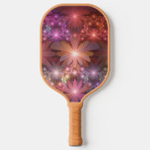 Bed van bloemen kleurrijke, dunne Abstracte fracta Pickleball Paddle (Voorkant)
