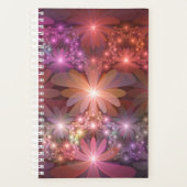 Bed van bloemen kleurrijke, dunne Abstracte fracta Planner (Voorkant)