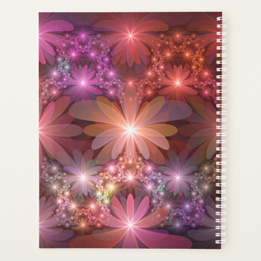 Bed van bloemen kleurrijke, dunne Abstracte fracta Planner (Achterkant)