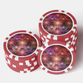 Bed van bloemen kleurrijke, dunne Abstracte fracta Poker Chips (Opstapeling)