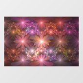 Bed van bloemen kleurrijke, dunne Abstracte fracta Raamsticker (Vel)