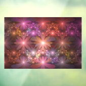 Bed van bloemen kleurrijke, dunne Abstracte fracta Raamsticker (Vel 3)